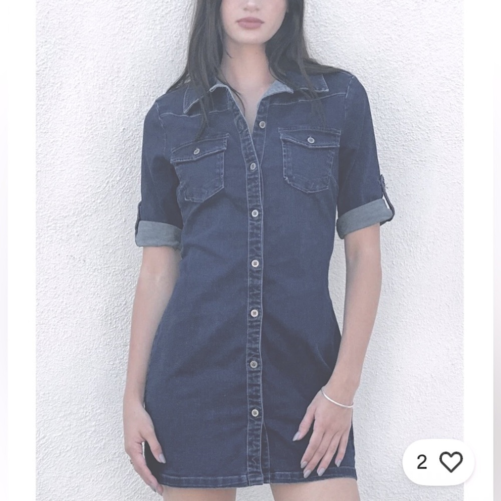 Wash Lab Denim Jean Shirt Dress Size M​